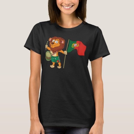 Lion with the Portugal flag T-shirt (Voorkant)