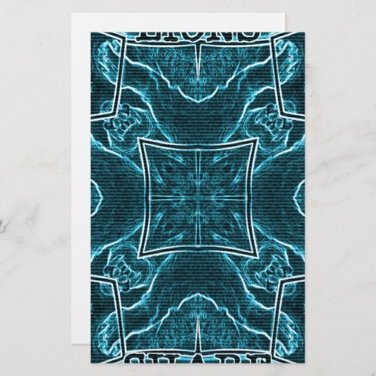 Lion wits briefpapier (Voorkant / Achterkant)