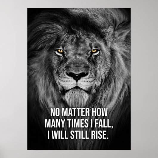 Lion Workout Gym Hustle Succes Motivatie Poster (Voorkant)