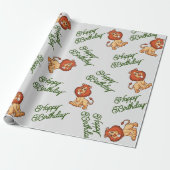 Lion Wrapping Paper Cadeaupapier (Uitgerold)