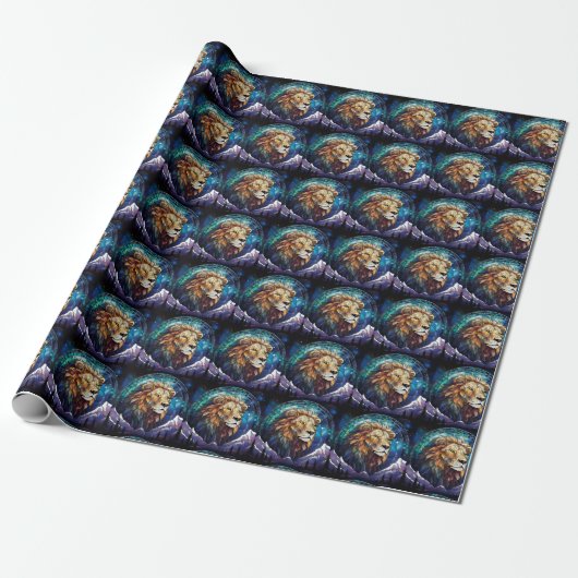 Lion Wrapping Paper Cadeaupapier (Uitgerold)
