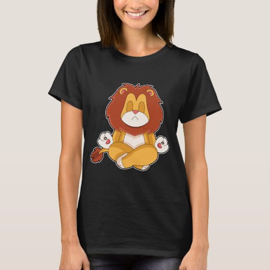 Lion Yoga Fitness Meditatie T-shirt (Voorkant)