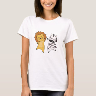 Lion Zebra dierentuin kalvee tegen kinderen Safari T-shirt
