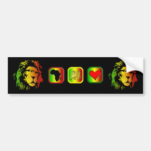 Lion Zion Judah Reggae Lion Bumpersticker