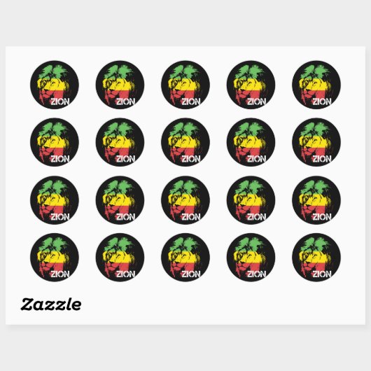 Lion Zion Ronde Sticker (Vel)