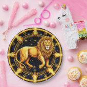 Lion Zodiac symbool boven hemelse sterrenachtergro Papieren Bordje (Feest)