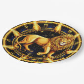 Lion Zodiac symbool boven hemelse sterrenachtergro Papieren Bordje (Gekanteld)