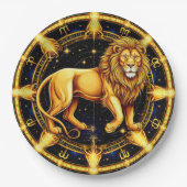 Lion Zodiac symbool boven hemelse sterrenachtergro Papieren Bordje (Voorkant)