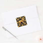 Lion Zodiac symbool boven hemelse sterrenachtergro Vierkante Sticker (Envelop)
