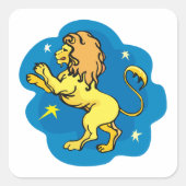 Lion Zodiac Vierkante Sticker (Voorkant)