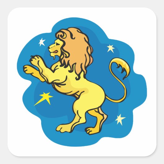 Lion Zodiac Vierkante Sticker (Voorkant)