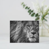 Lion Zwart & Wit Briefkaart (Staand voorkant)