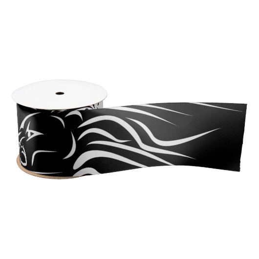 Lion - zwart-wit satijnen lint (Spoel)