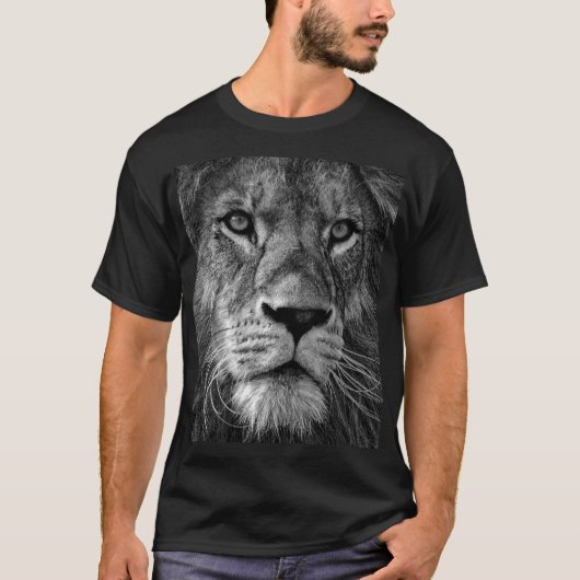 Lion Zwart & Wit T-shirt (Voorkant)