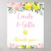 Lionade Pink Gold Floral Birthday-kaarten en cadea Poster (Voorkant)