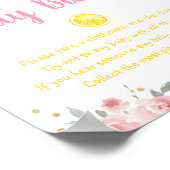 Lionade roze Floral zeg niet Baby gaam Poster (Hoek)