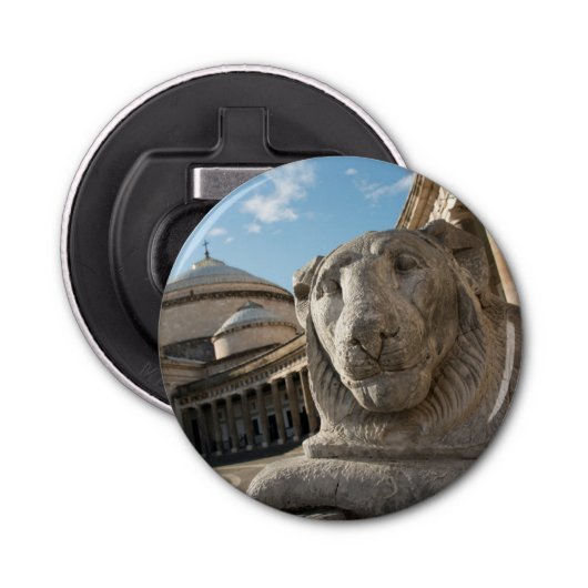 Lionbeeld voor San Francesco di Paola Button Flesopener (Voorkant)