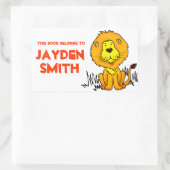 Lionboek bord naam oranje wit etiket id sticker (Tas)