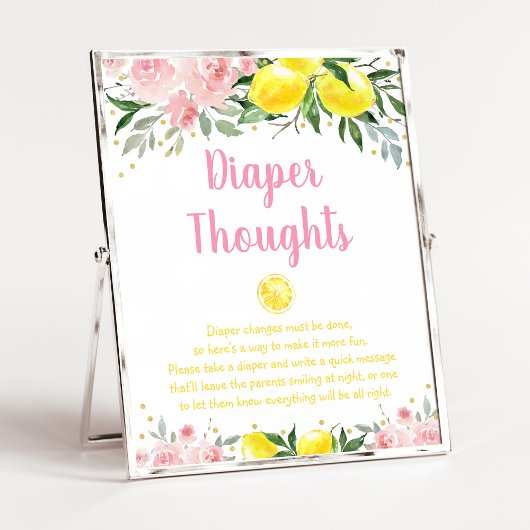 Lionbridge Pink Gold Floral Baby Diaplux Thoughts Poster