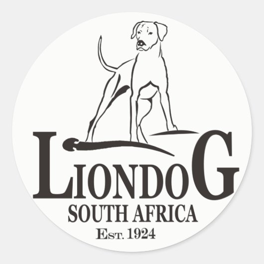 Liondog / Rhodesian Ridgeback Ronde Sticker (Voorkant)