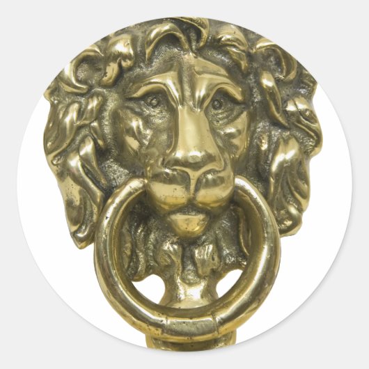 LionDoorKnocker072509 Ronde Sticker (Voorkant)