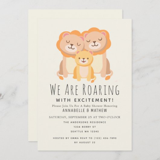 Liondraaglijk Baby shower Kaart (Voorkant / Achterkant)