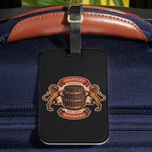 lioneiken loop Aangepaste bierbrouwerij Bagagelabel (Voorkant Insitu 2)