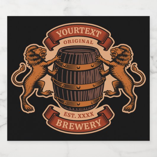 lioneiken loop Aangepaste bierbrouwerij Bier Etiket (Enkel label)