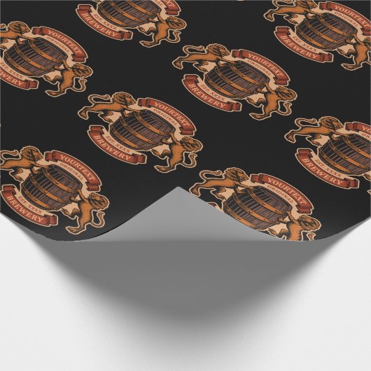 lioneiken loop Aangepaste bierbrouwerij Cadeaupapier (Hoek)