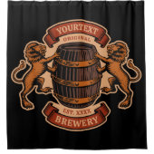 lioneiken loop Aangepaste bierbrouwerij Douchegordijn (Voorkant)