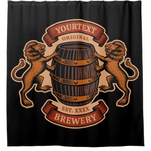 lioneiken loop Aangepaste bierbrouwerij Douchegordijn (Voorkant)