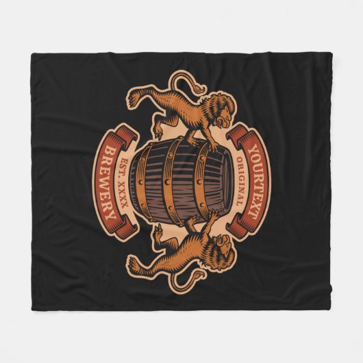 lioneiken loop Aangepaste bierbrouwerij Fleece Deken (Voorkant (Horizontaal))