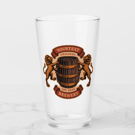 lioneiken loop Aangepaste bierbrouwerij Glas (Voorkant)