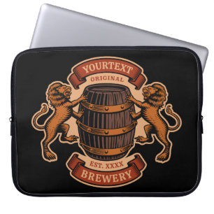 lioneiken loop Aangepaste bierbrouwerij Laptop Sleeve