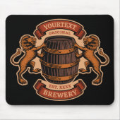 lioneiken loop Aangepaste bierbrouwerij Muismat (Voorkant)