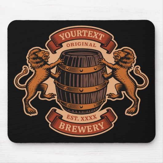 lioneiken loop Aangepaste bierbrouwerij Muismat (Voorkant)