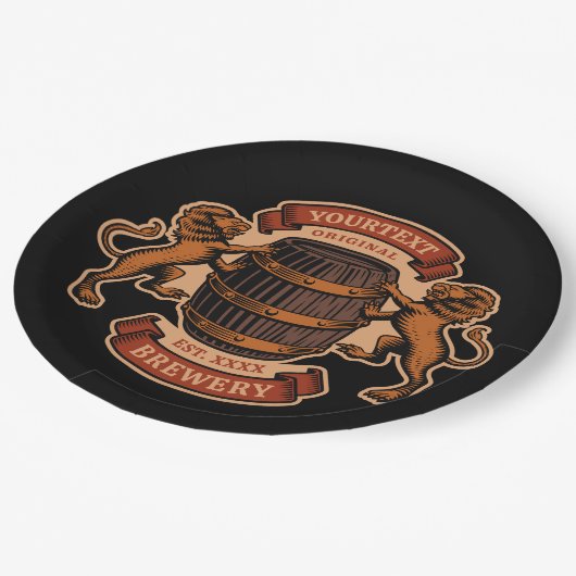 lioneiken loop Aangepaste bierbrouwerij Papieren Bordje (Gekanteld)