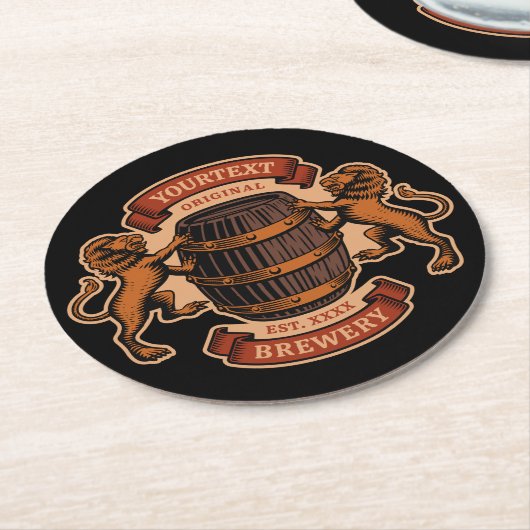  lioneiken loop Aangepaste bierbrouwerij Ronde Kartonnen Onderzetter (Gebogen)