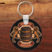 lioneiken loop Aangepaste bierbrouwerij Sleutelhanger (Voorkant)