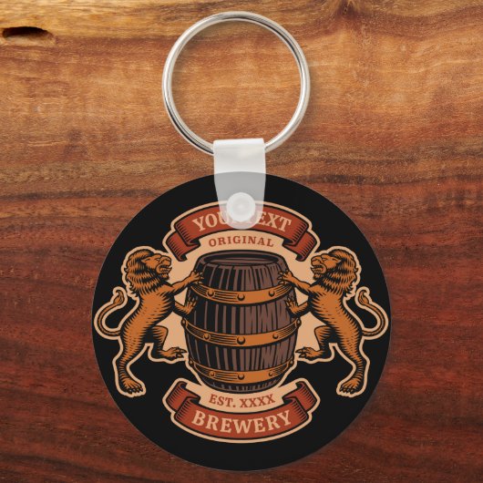  lioneiken loop Aangepaste bierbrouwerij Sleutelhanger (Voorkant)