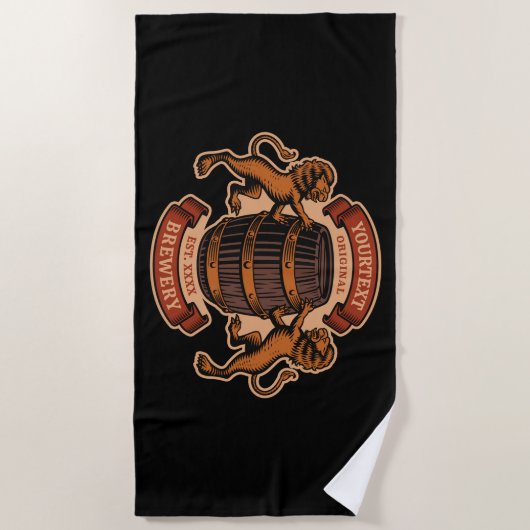 lioneiken loop Aangepaste bierbrouwerij Strandlaken (Voorkant)