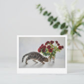 Lionel de Kat en de Rozen - Kunst Briefkaart (Staand voorkant)