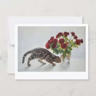 Lionel de Kat en de Rozen - Kunst Briefkaart