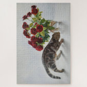Lionel de Kat en de Rozen - Kunst Legpuzzel (Verticaal)