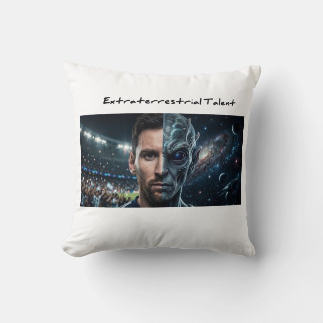 Lionel Messi Alien Geit - Moderne Vierkante Worp K Kussen (Voorkant)