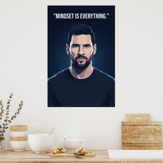 Lionel Messi Quote Poster – Mindset Is Everything (Keuken)