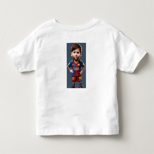 Lionel Messi schattige baby cartoon realist grote  Kinder Shirts (Achterkant)