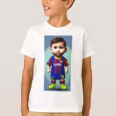 Lionel Messi schattige baby cartoon realist grote  T-shirt (Voorkant)