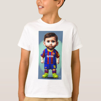 Lionel Messi schattige baby cartoon realist grote  T-shirt