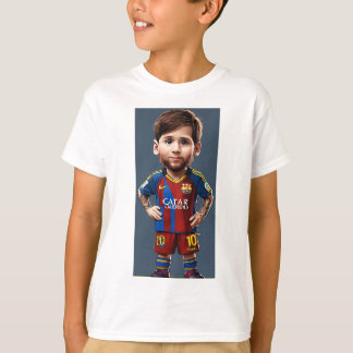Lionel Messi schattige baby cartoon realist grote  T-shirt